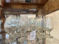 Front view of textured goblets showing shape and texture