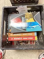 Crate view showing Star Trek on top of three Savage Sword of Conan volumes