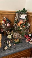 Group shot showing fountain and multiple figurines