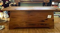 Front and side view of entire solid pine coffee table bench