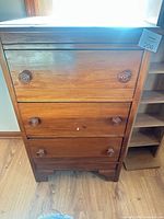 front view showing full dresser and drawer arrangement