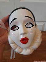 front view of ceramic Pierrot mask