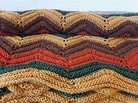 Close view of chevron knit pattern and colors