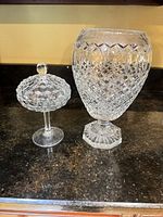 both cut glass pieces side by side on countertop