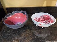 Both handmade bowls side by side on countertop
