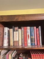 Full shelf view showing all political and historical hardcovers in lot