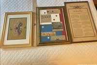 Group shot of all three framed pieces showing relative sizes