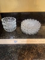 Two stacks showing bowls (left) and underplates (right)