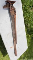 Full view of jack showing length, rail, handle and base