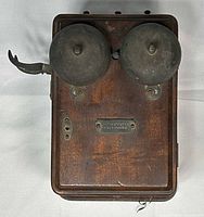 Top view showing twin bells and maker plate