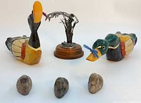Group shot of all six duck figurines