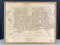 Full view of framed map showing entire image and frame