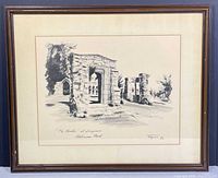 Full view of framed print showing image, mat and frame