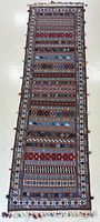 Full view of RahRah pattern wool runner rug