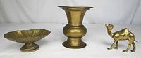 Front view of all three brass items