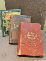 Group shot of the three antique clothbound books