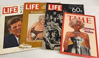 All four magazine front covers side-by-side showing titles and subjects