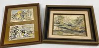 Both framed sketches side by side