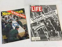 Both Newsweek and LIFE 1972 Munich tragedy issues side by side