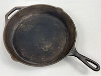Top view of 12-inch cast iron skillet showing overall shape and handles