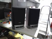 Front view of both Aiwa SX-ZL10 speakers