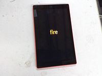 Front view tablet powering on with Fire logo