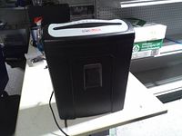 Front view of black InfoGuard shredder