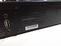 Rear label showing Insignia branding, model NS-WBRDVD, USB port