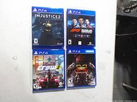 Front covers of the four PS4 games