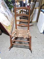 Front view of ladder-back rocking chair