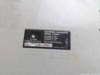 Model and specifications label showing brand, model TI-5160 II, electrical ratings
