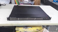 Front view of Dell PowerConnect 6248 showing all 48 ports and LED panel