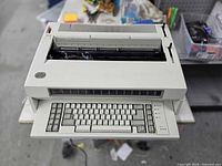 Top view of IBM Wheelwriter 6 Series II typewriter showing keyboard and carriage