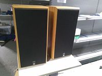 Front view of both JBL 2800 speakers with grills attached