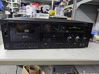 Front view showing brand, model and control layout of cassette deck