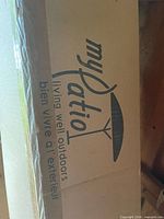 Box side with MyPatio logo and slogan