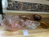 Group shot of all glass pieces on countertop