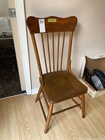 Front view of Windsor spindle-back chair