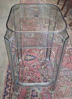 Angled view of full acrylic bar stool