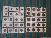 Both album pages showing 40 coins in flips