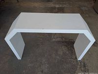 Full front view of white console table