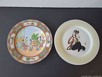 Front view of both porcelain plates
