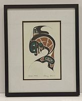 Full view of framed Danny Dennis print showing image, mats and black frame