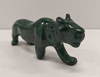 Malachite big cat figurine front three-quarter view