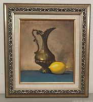 Full view of framed still-life painting