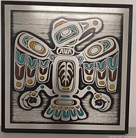 Front view of etched aluminum plaque with eagle design