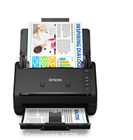 Front stock image showing Epson WorkForce ES-400 II scanner with documents feeding