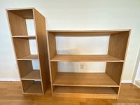 Both shelving units side by side