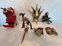 Group view of all seven items on table