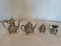 Full view of 4-piece stainless steel tea/coffee set